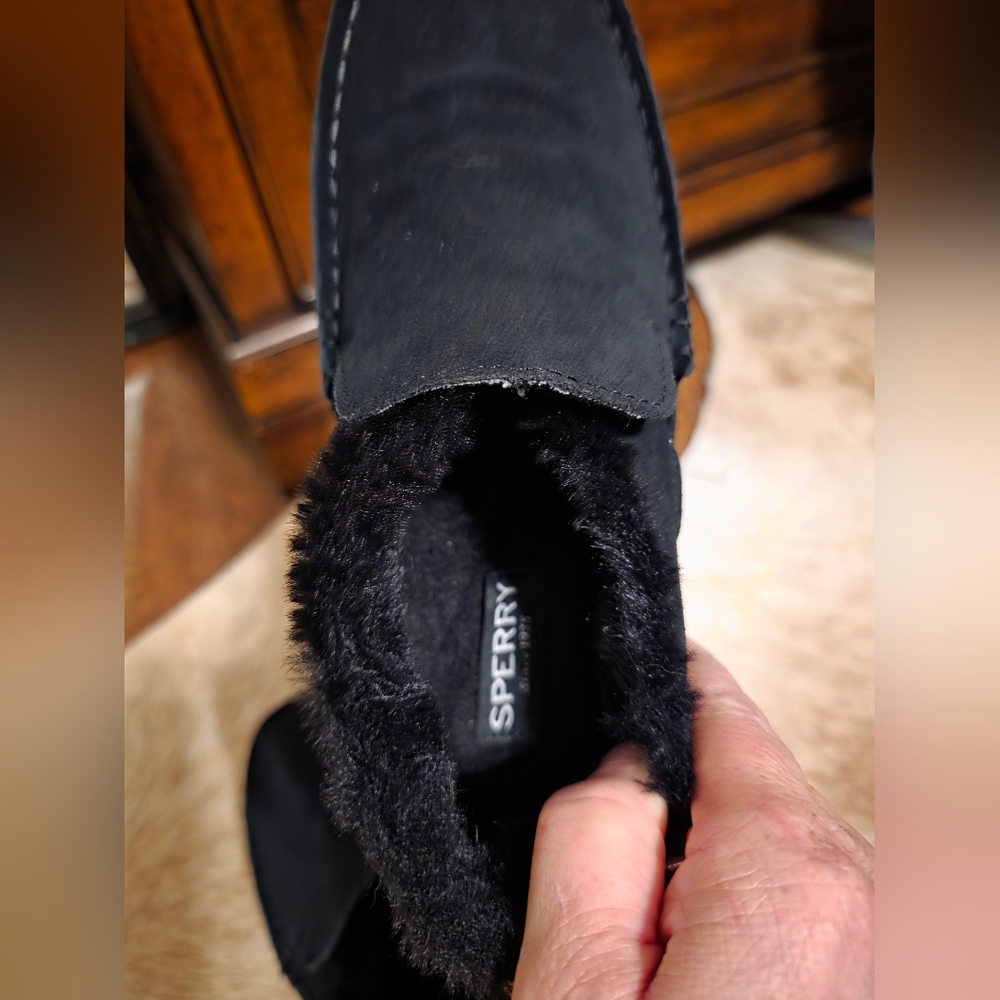 Sperry Women's Moc-Sider Moccasin, 7.5 M, Navy - Picture 8 of 11